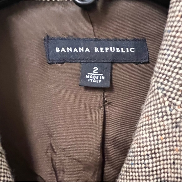 Banana Republic Brown Tweed Blazer Wool-Blend - Picture 2 of 4